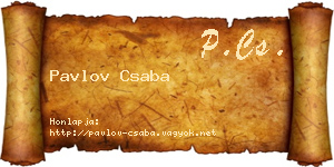 Pavlov Csaba névjegykártya